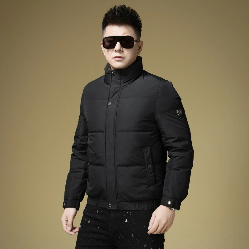 斯洛加霍特欧货轻薄短款立领宽松短款羽绒服男秋冬新款白鸭绒外套