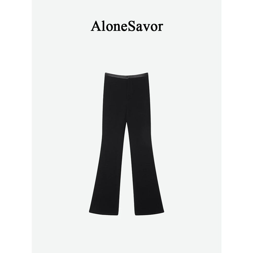 【ALONESAVOR】超模腿  哑光磨砂肌理感醋酸抗皱微喇休闲裤X145