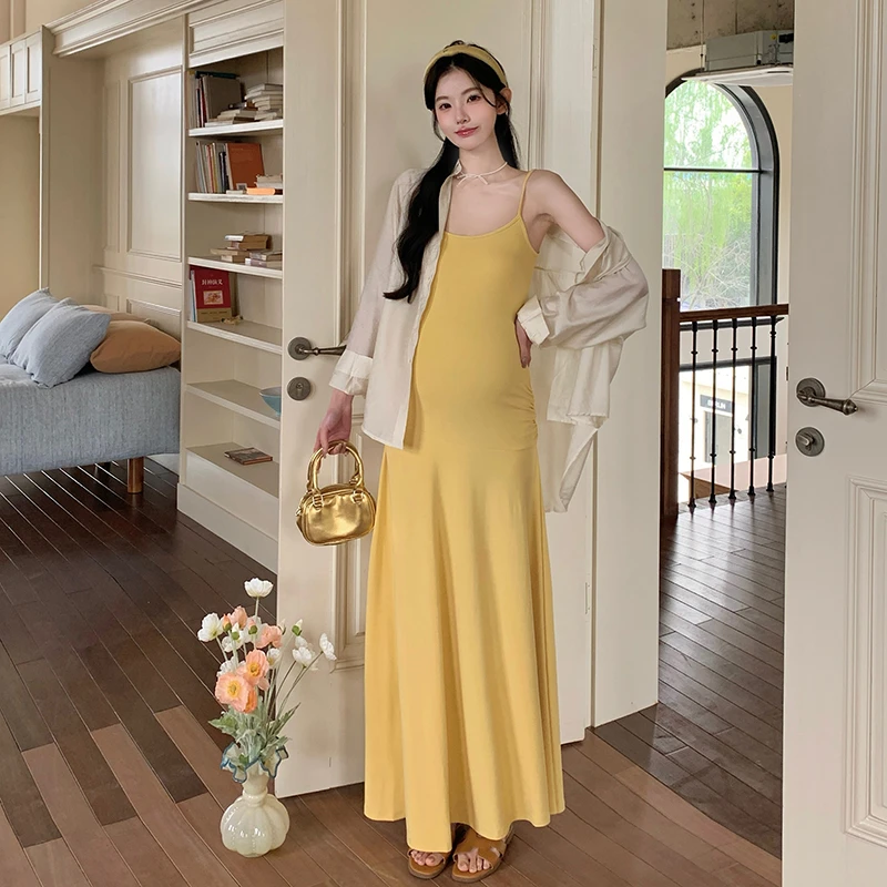 高级减龄孕妇装夏季爆款网红辣妈修身显瘦吊带连衣裙百搭防晒开衫
