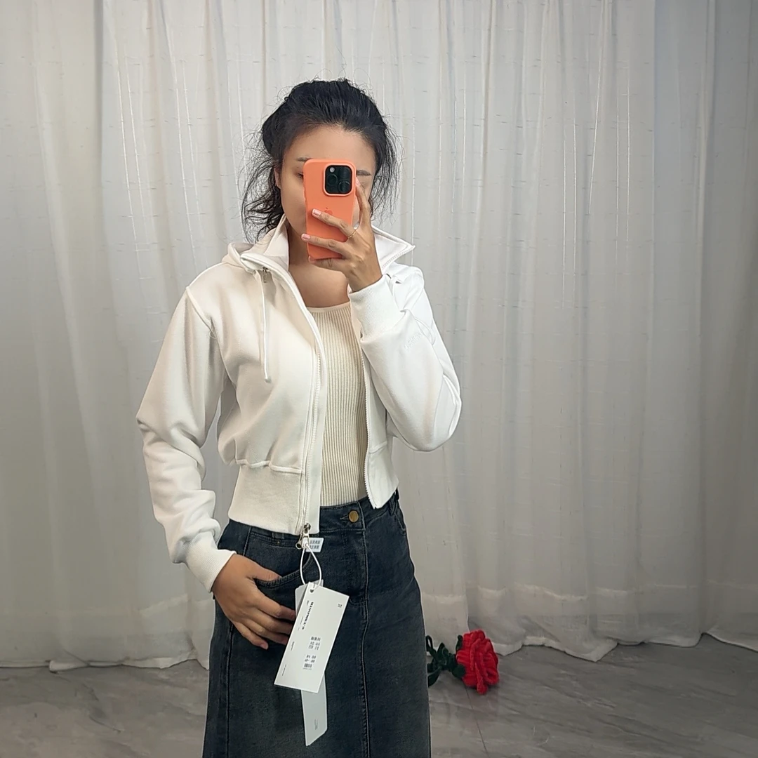 【lulu蚂蚁腰上衣外套】早春修身长袖时尚拉链女士可拆卸连帽运动
