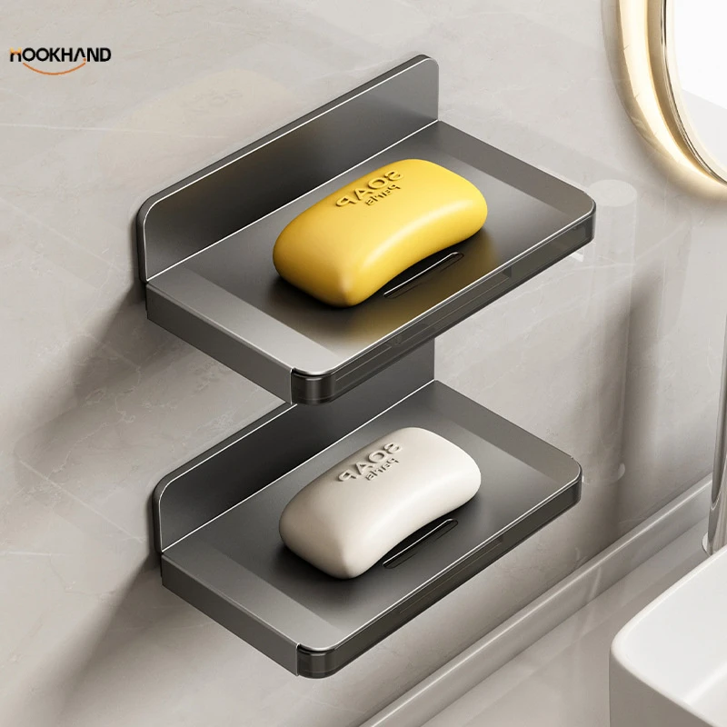 卫生间放肥皂专用盒贴墙上壁挂式的架子洗手台肥宅盒香皂沥水盘