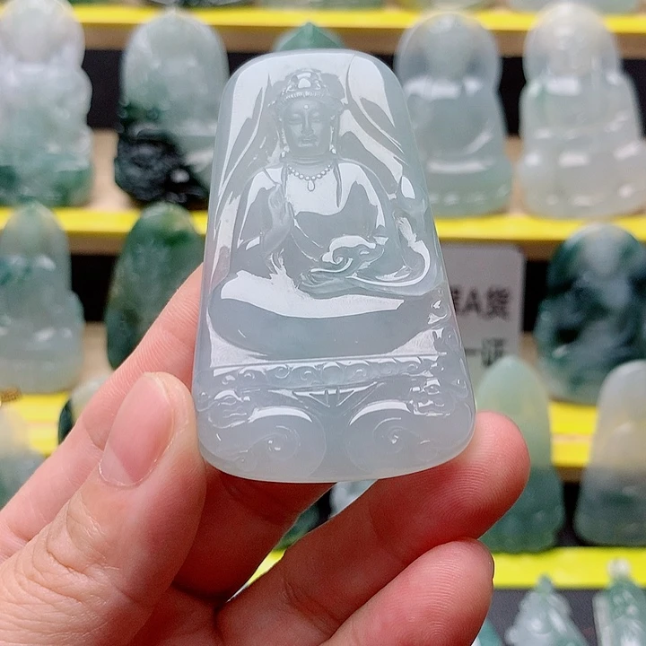 哥***说翡翠未镶嵌吊坠(不含链)素衣观音