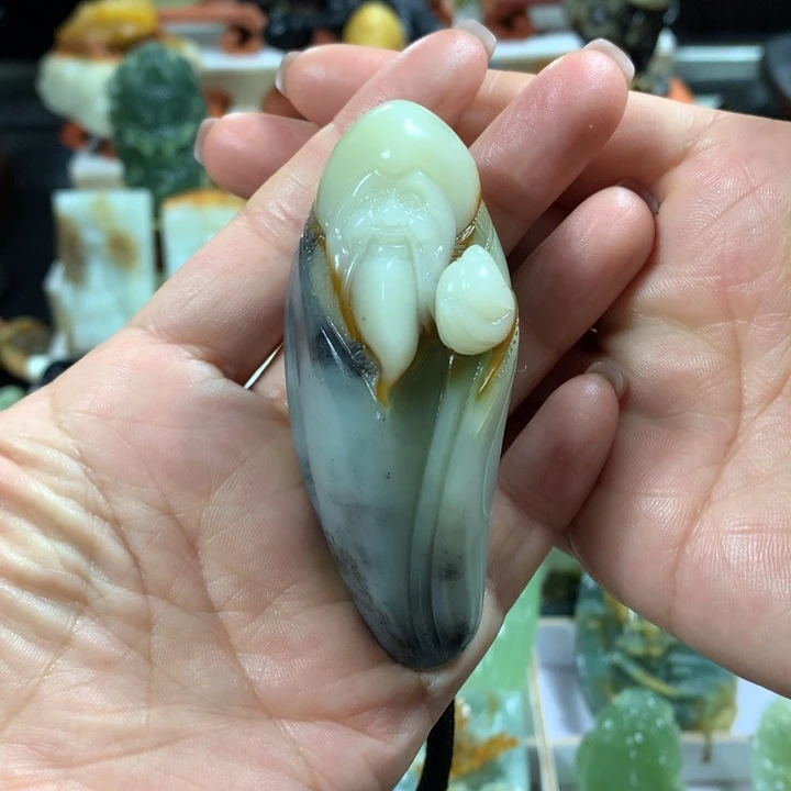 蛇纹石玉未镶嵌手把件