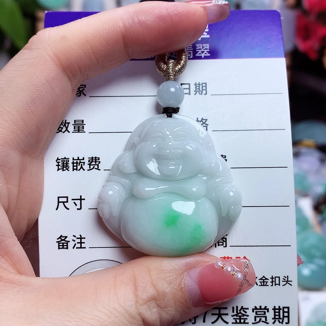 翡翠未镶嵌颈饰佛公36