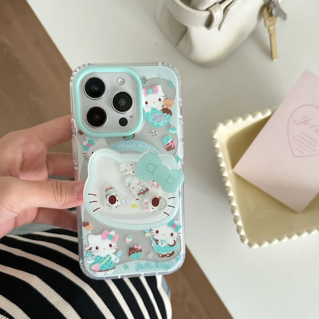 透色薄荷巧蛋糕Kitty适用苹果16promax磁吸iphone15/14手机硬壳13