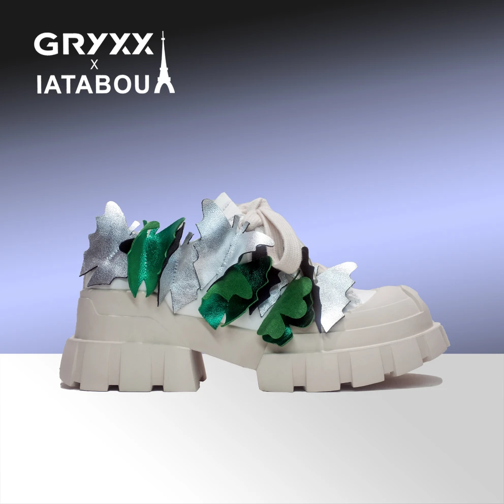 IATABOU夏季真皮厚底圆头春夏小众英伦坡跟松糕底高跟鞋TA125008