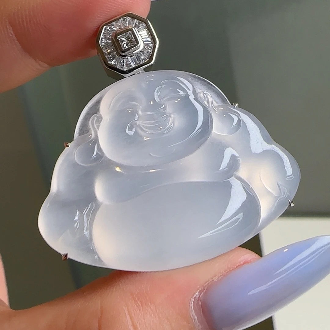 翡翠18K金镶嵌颈饰天然翡翠