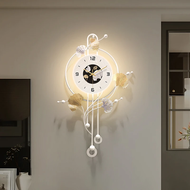 2025年新款时钟挂墙高级大气钟表奶油风艺术挂钟客厅家用静音挂表