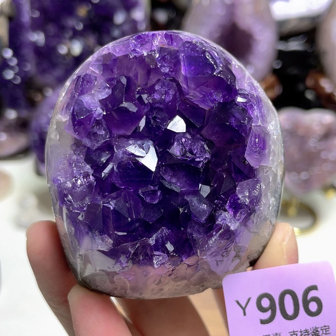 紫晶未镶嵌摆件晶震