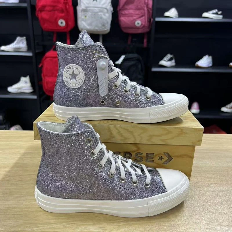 CONVERSE/匡威AII Star新款女子满天星银色高帮休闲帆布鞋A07948C