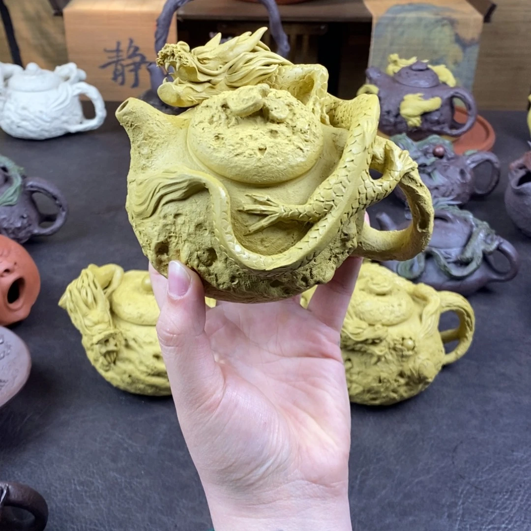 天***窗紫砂茶壶紫砂 龙壶