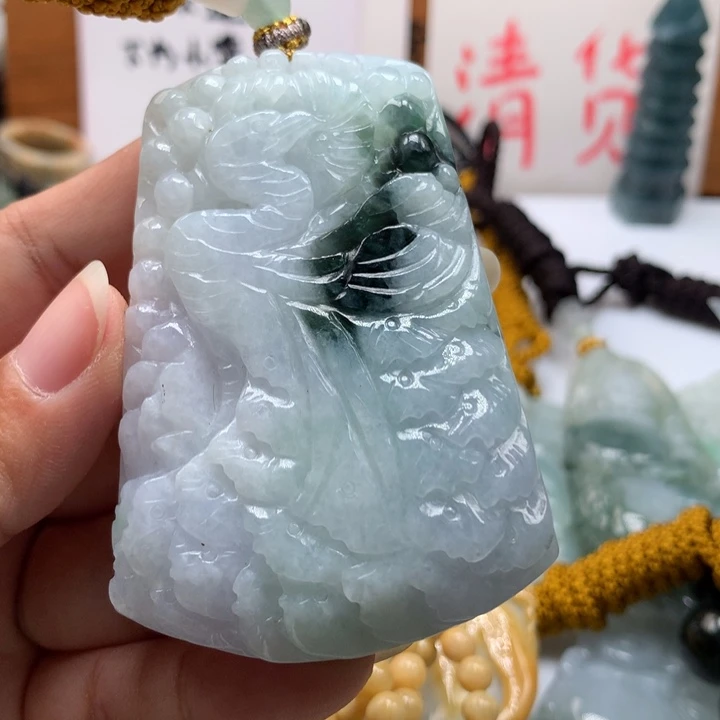 翡翠未镶嵌颈饰保真天然A货翡翠