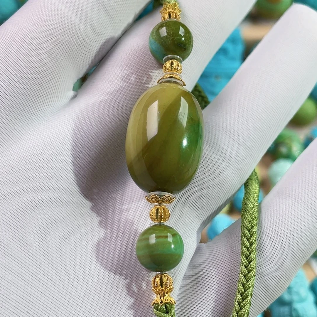 绿松石18K金镶嵌珠宝奇石