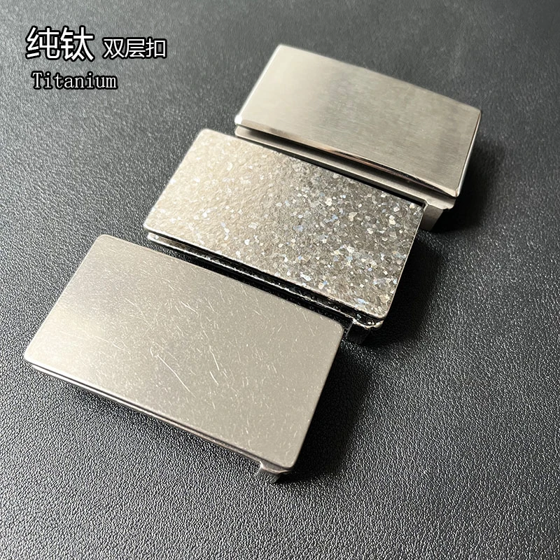纯钛双层平滑扣皮带男士商务休闲风百搭防过敏纯钛皮带扣皮带腰带