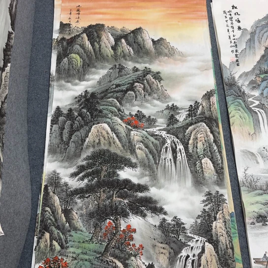 国画四尺尺寸70X140纯手绘作品