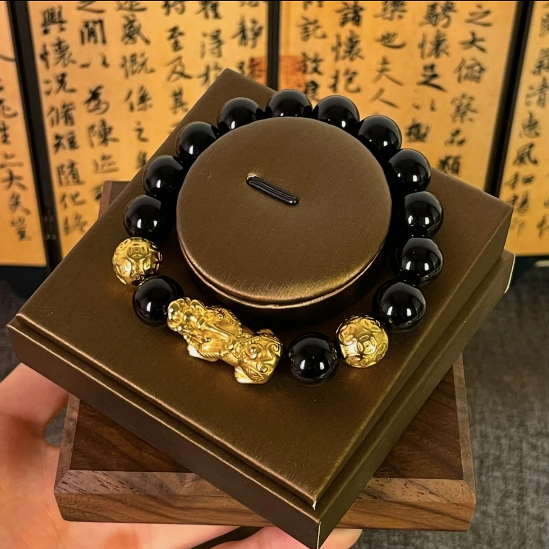 铜合金手链铜合金手链精品黑色貔貅手串专拍大貔貅