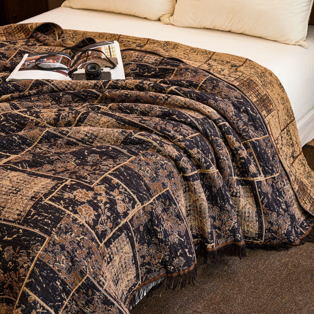 【小黄鸭】木槿昔年轻奢流苏毯（150*200cm）