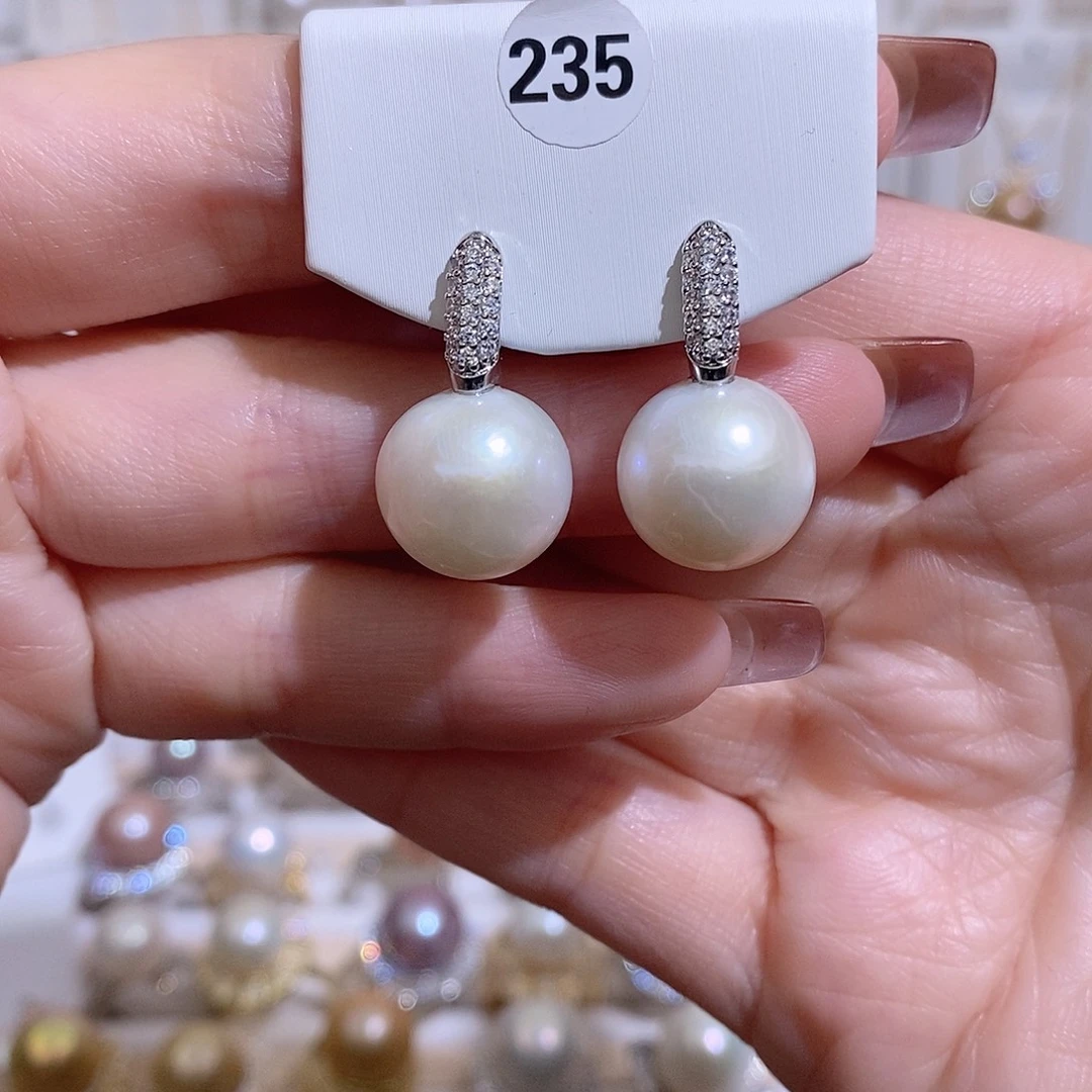 淡水珍珠未镶嵌耳饰w13