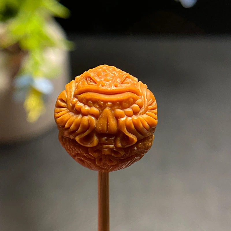 【蟾仙三通】猴头核桃手工雕刻文玩配饰单颗毕业级三通全品777