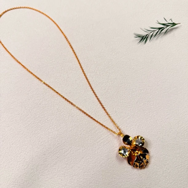 铜合金吊坠 【六六中古】孤品复古项链胸针两用aw6661链长44