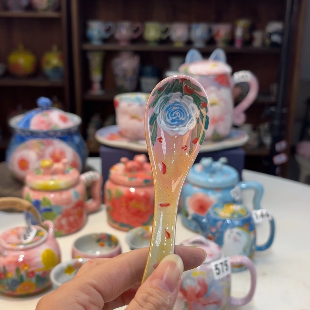 景德镇手绘高温釉下彩陶瓷茶具