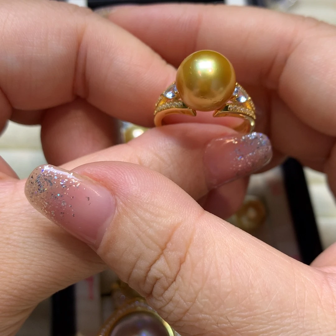 海水珍珠戒指银S925镶嵌