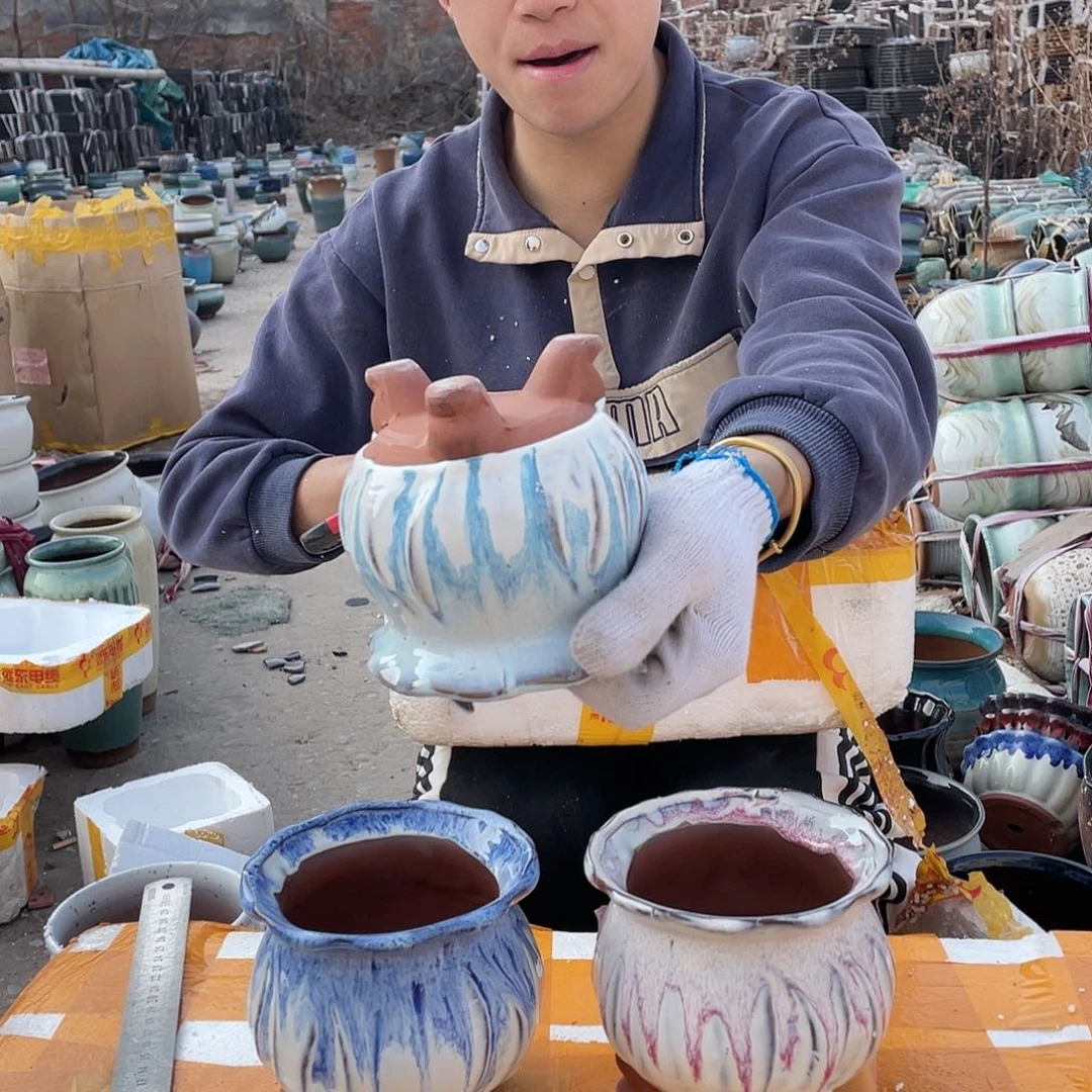 红陶宜兴紫砂花盆