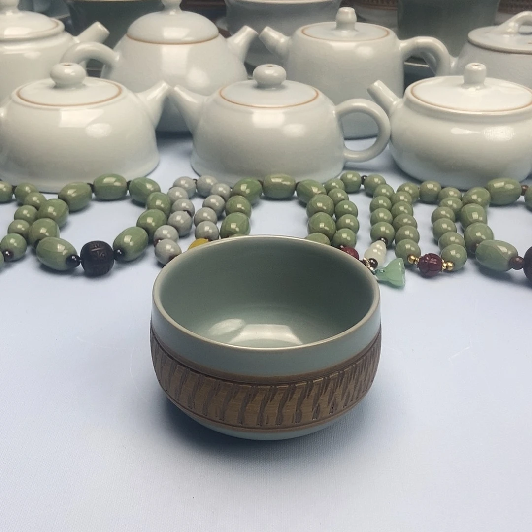 杯孤品仿古腰缠万贯禅定杯原矿原釉原产地