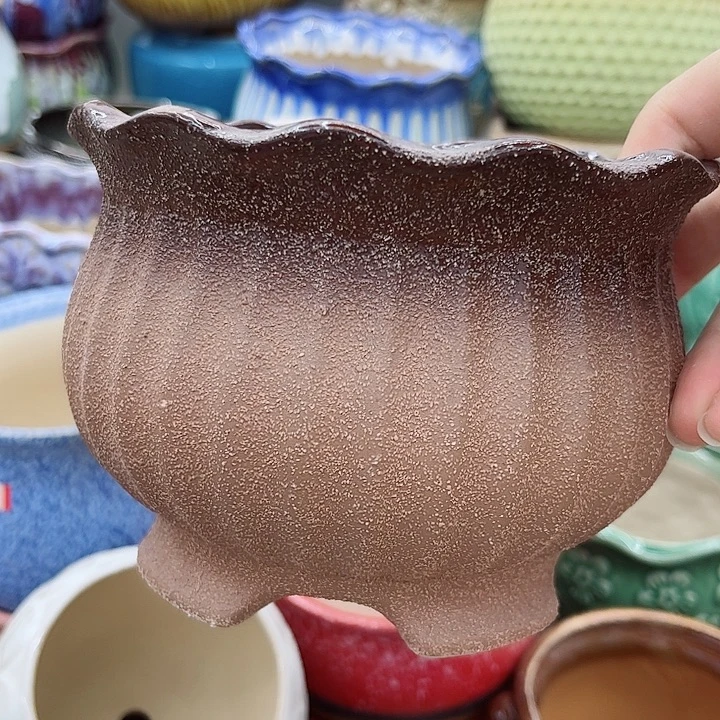 多肉绿植陶瓷花盆9.9包邮，有孔