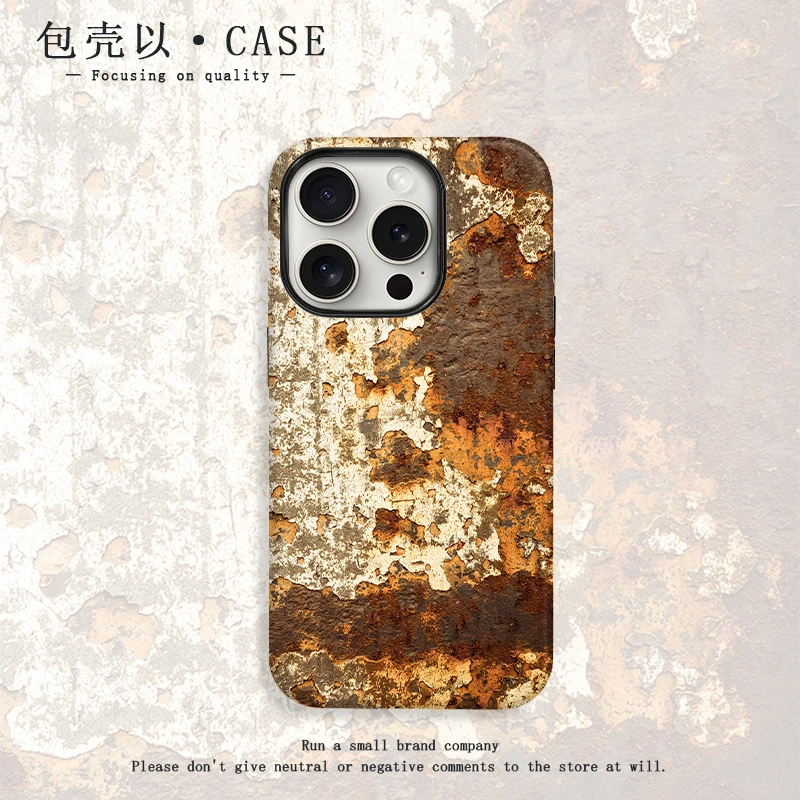 工业铁锈风适用苹果16手机壳菲林一加13华为OPPO小米荣耀vivo防摔