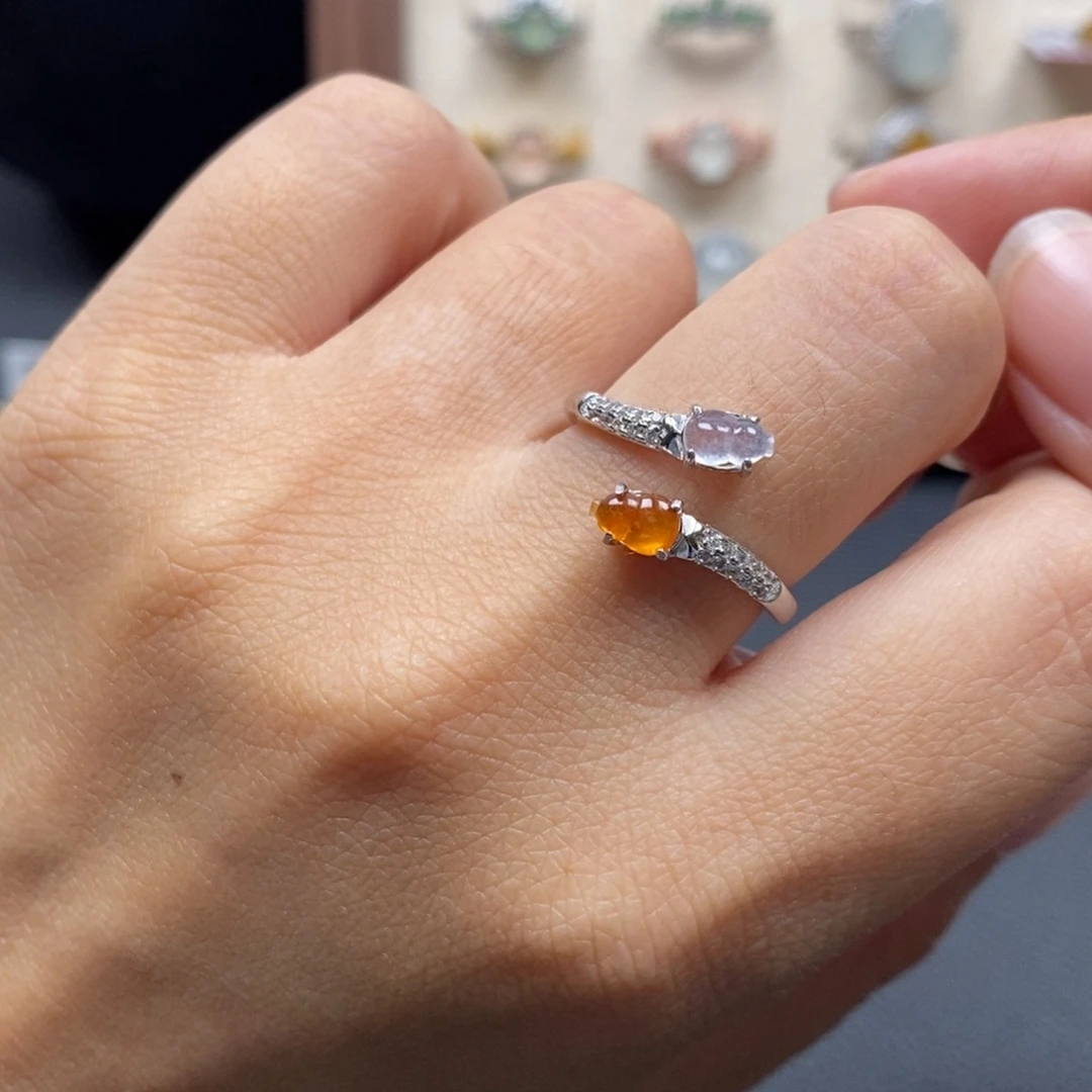 翡翠银S925镶嵌戒指