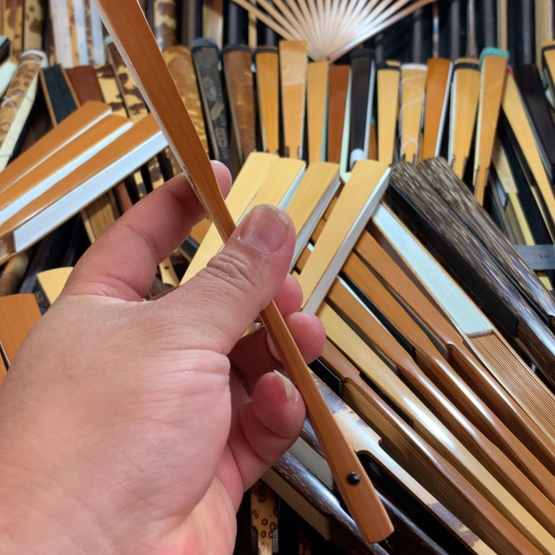 【闪购商品】扇子手工玉竹折扇纯手工制作古方头