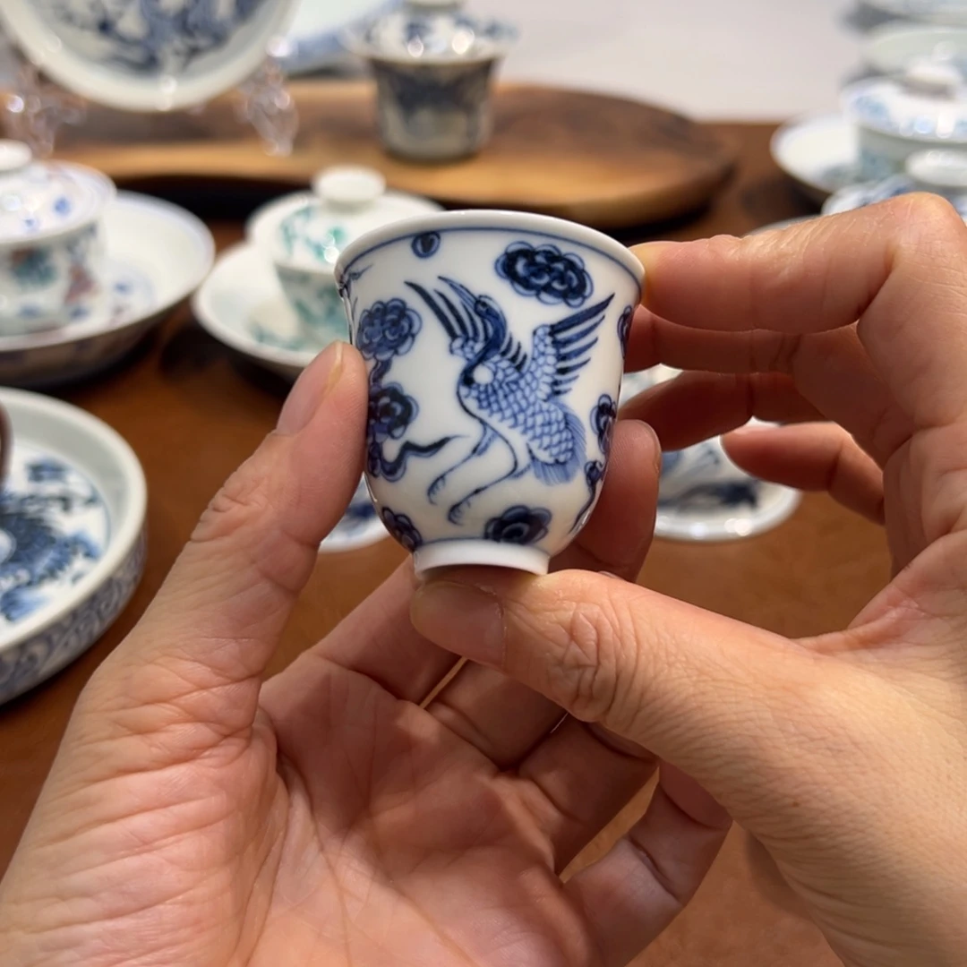 杯子祥云仙鹤闻香杯