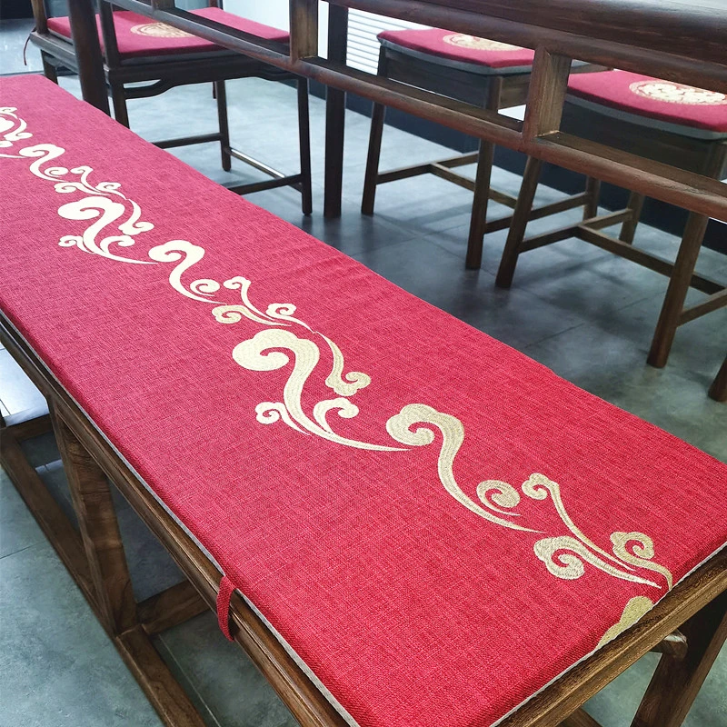 新品新中式长凳垫坐垫婚庆垫餐椅垫鞋柜茶凳垫高密度海绵长条凳垫