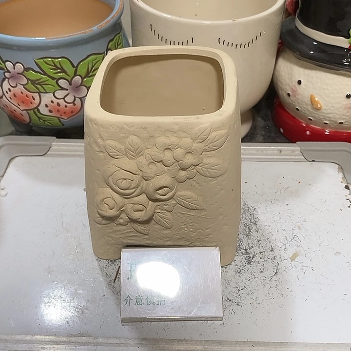 紫砂花盆多肉植物盆瑕疵有孔