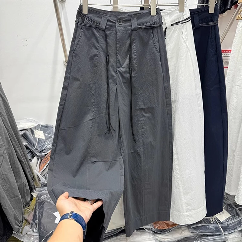 2025夏季新款韩版宽松高腰显瘦直筒休闲裤女薄款阔腿裤速干长裤子