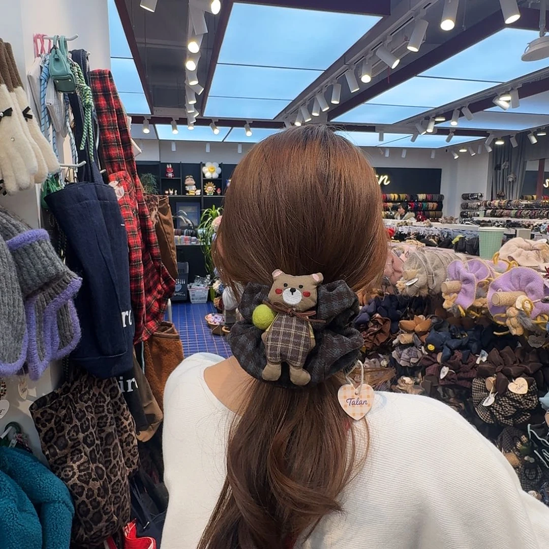 布艺非金属小熊发圈