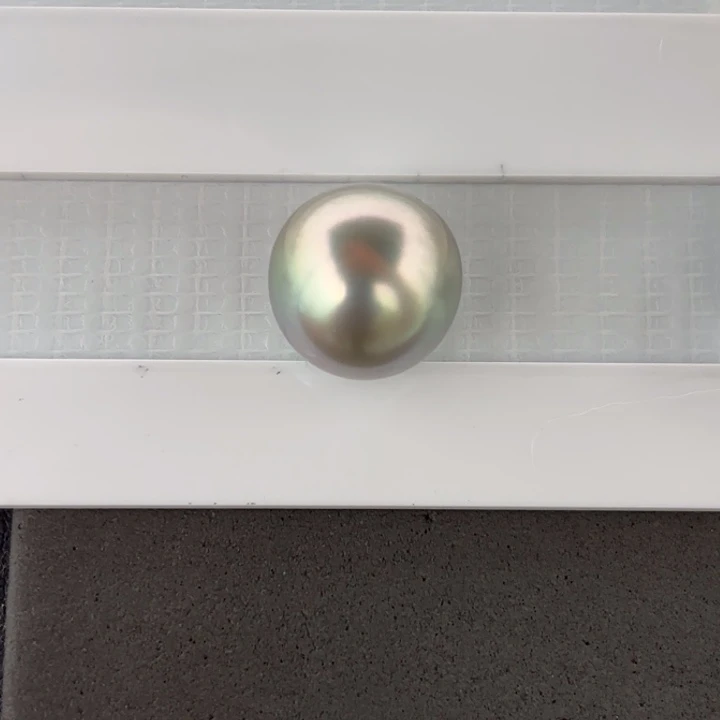 定制海水珍珠未镶嵌裸珠13-14mm铂金灰一颗