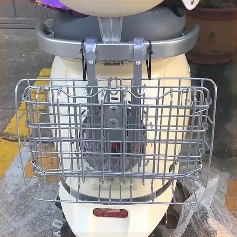 电动车后置车筐自行车前置挂篮收纳头盔雨衣放杂物可折叠防水pc