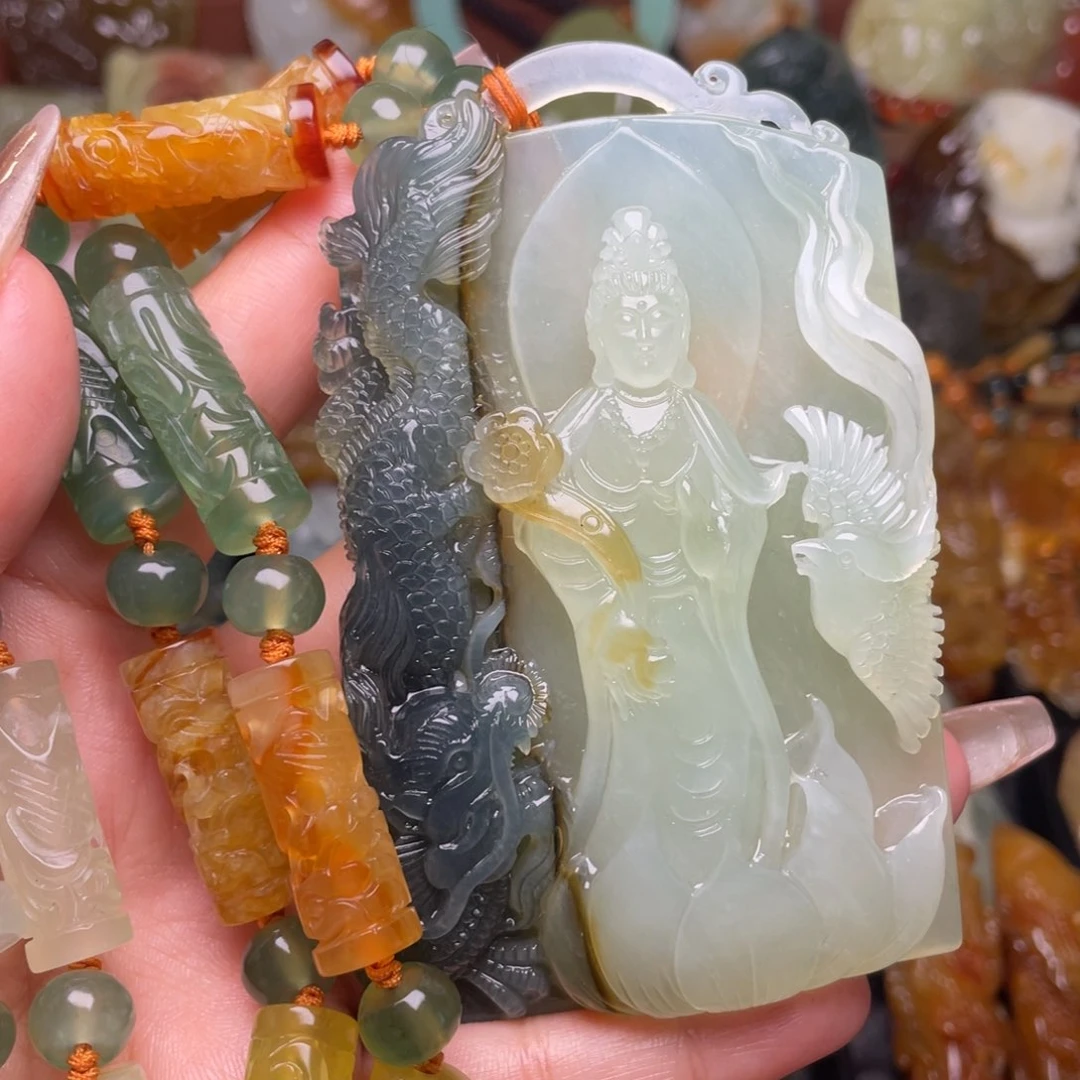 蛇纹石玉未镶嵌颈饰ℳ****