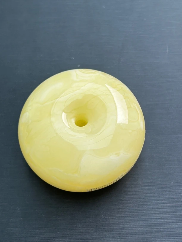 天然原矿琥珀蜜蜡平安扣27.3克妖白花黄白花精美百搭