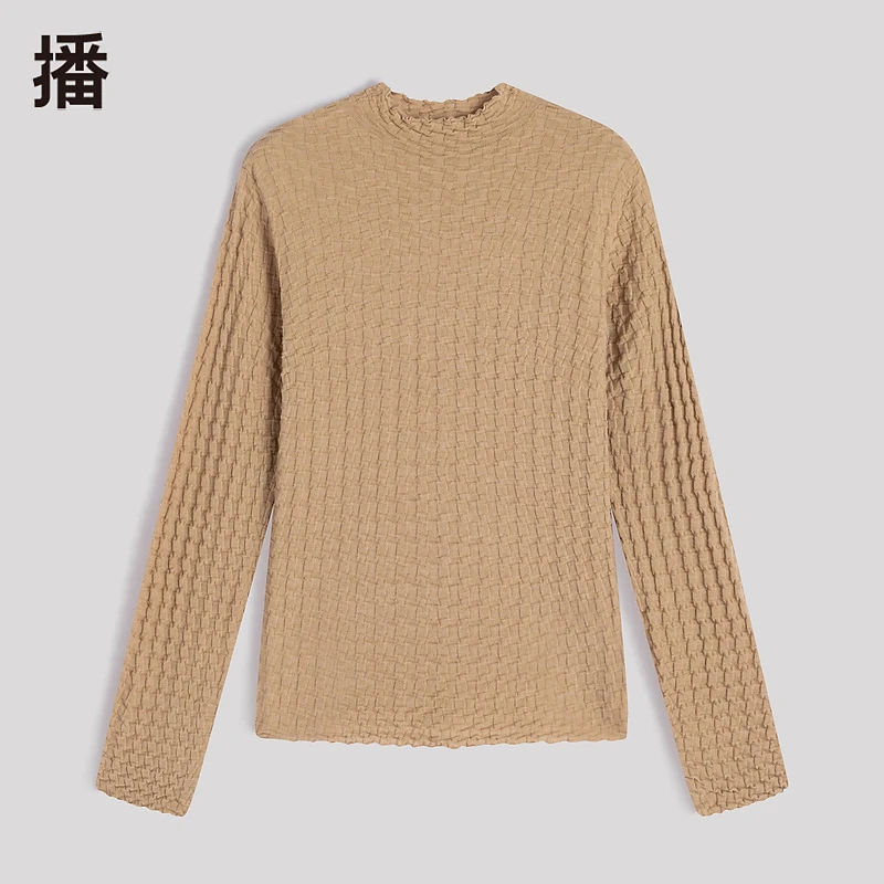 【陈嘉尔专属】播百搭通勤半高领毛衫毛衣热力感DDQ4SD5115