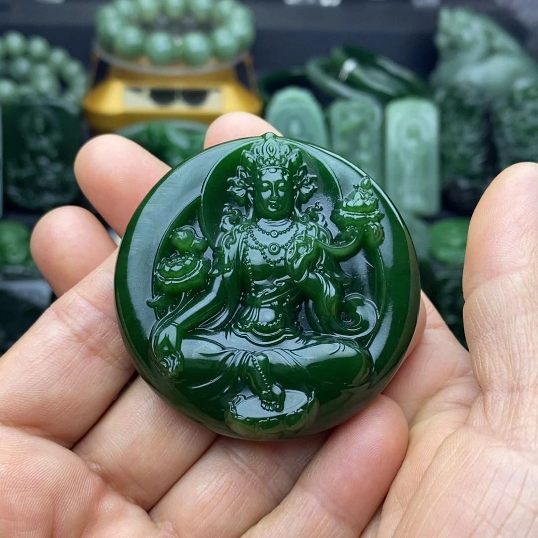 和田玉（碧玉）挂件未镶嵌用****2