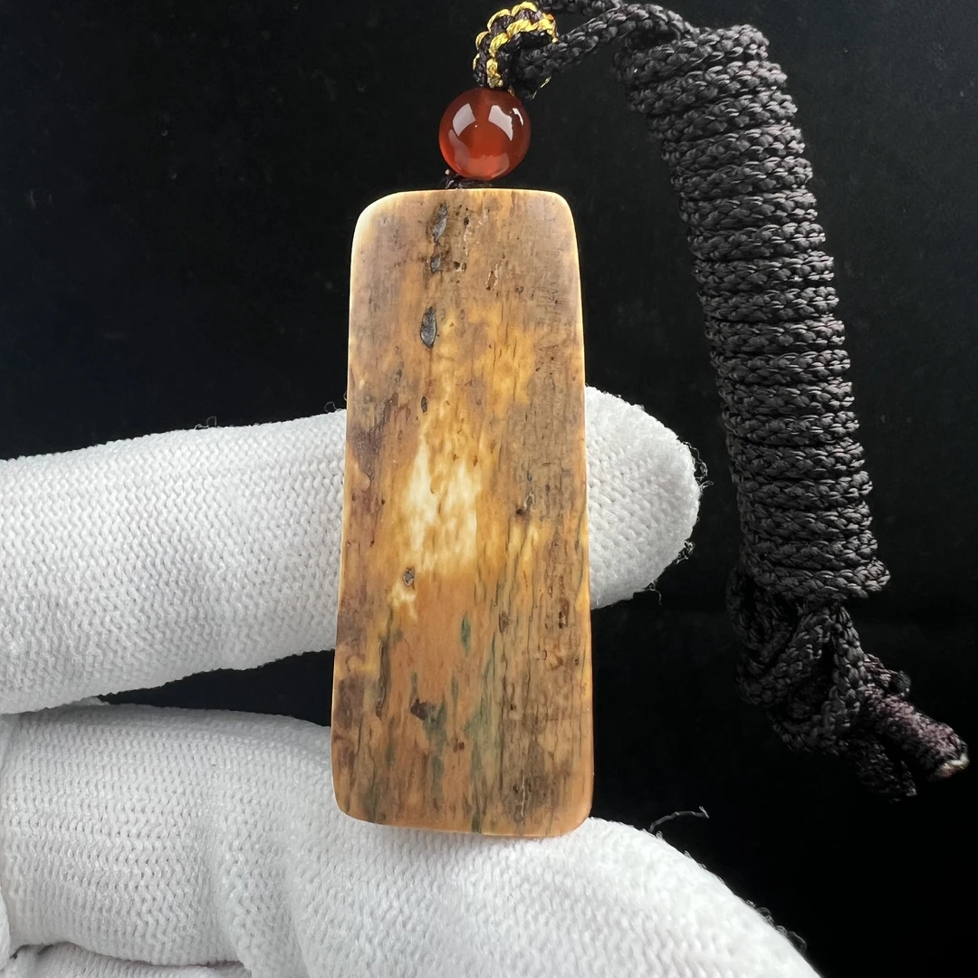 E2489天然猛犸牙 肥皂无事牌 17*42*9mm支持鉴定 假一罚四