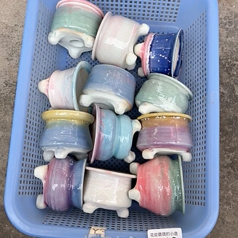 紫砂花盆412微瑕品口径6厘米左右尺寸