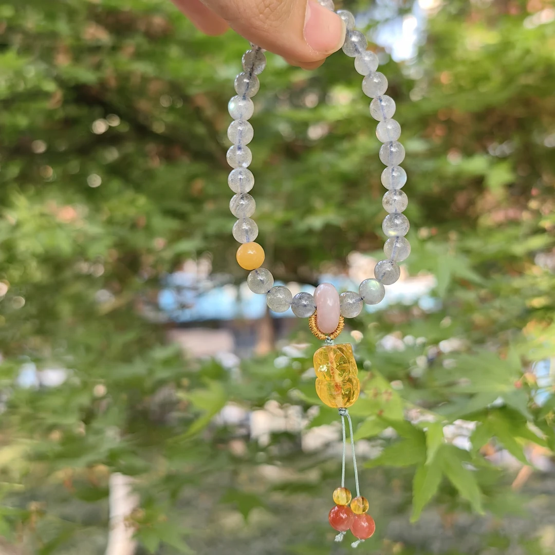 合金石英石手链 单圈灰月光清冷感手链白色饰品手饰