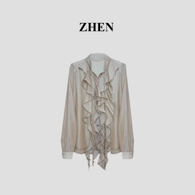 【ZHEN】25K01203 2025新款时尚气质休闲百搭衬衫上衣女