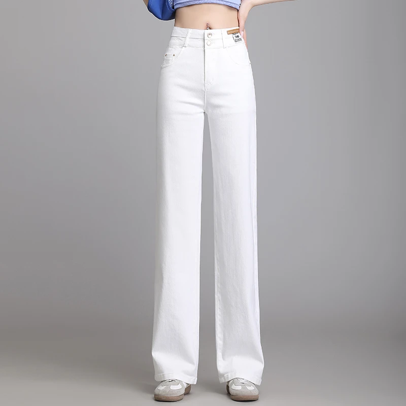 哥弟阿玛施正阔腿牛仔裤女2025秋季新款高腰显瘦宽松垂顺直筒长裤