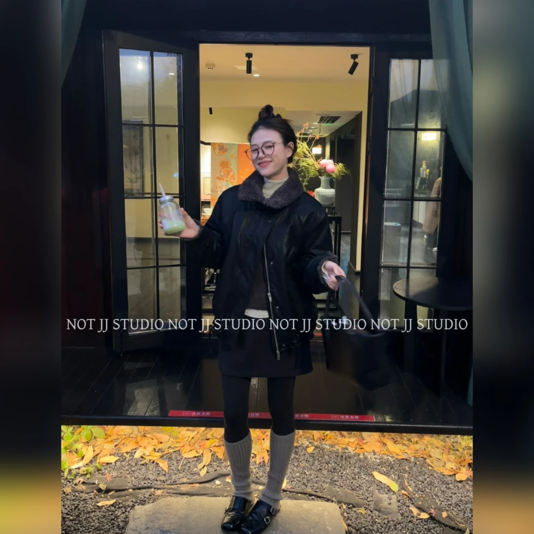 不是JIANJIAN【皮羽先锋】时尚毛领加厚防风复古做旧白鸭绒皮羽绒