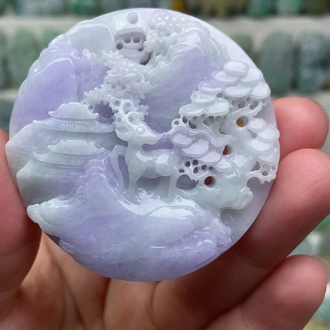 翡翠未镶嵌吊坠(赠链)